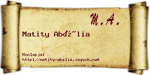 Matity Abélia névjegykártya